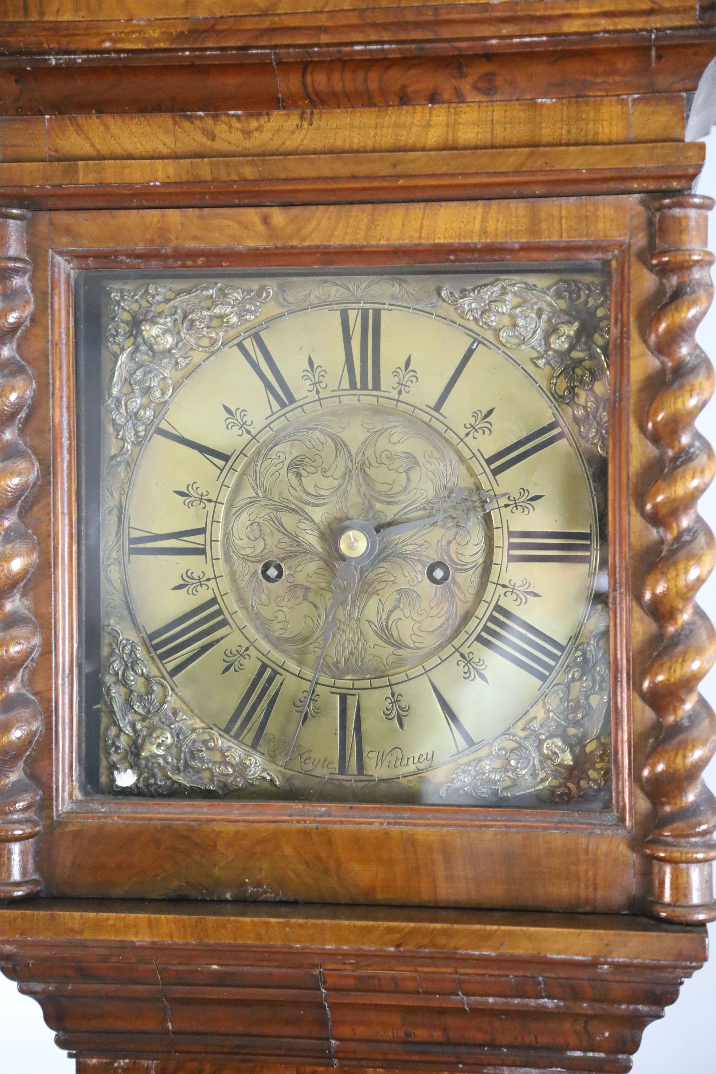 Richard Keyte of Wittney. An 18th century walnut eight day longcase clock, W.1ft 5.5in. H.6ft 6.5in.